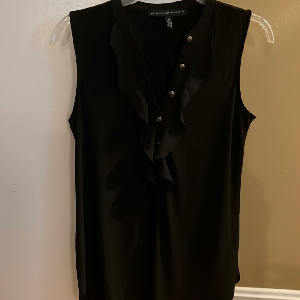 White House Black Market Ruffle Button Tank